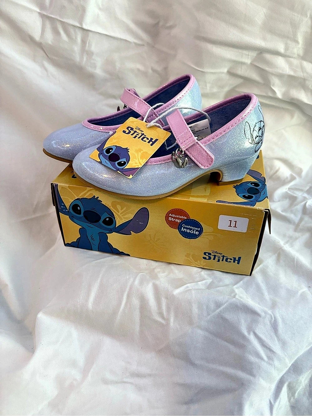 NWT Toddler’s Disney Stitch Glitter Mary Jane Heels